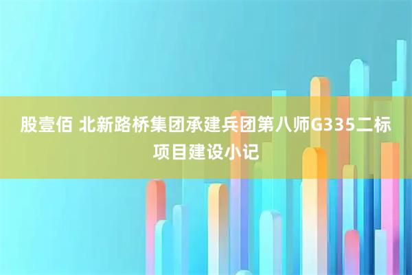 股壹佰 北新路桥集团承建兵团第八师G335二标项目建设小记