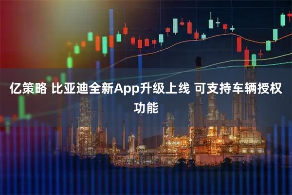 亿策略 比亚迪全新App升级上线 可支持车辆授权功能